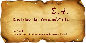 Davidovits Annamária névjegykártya